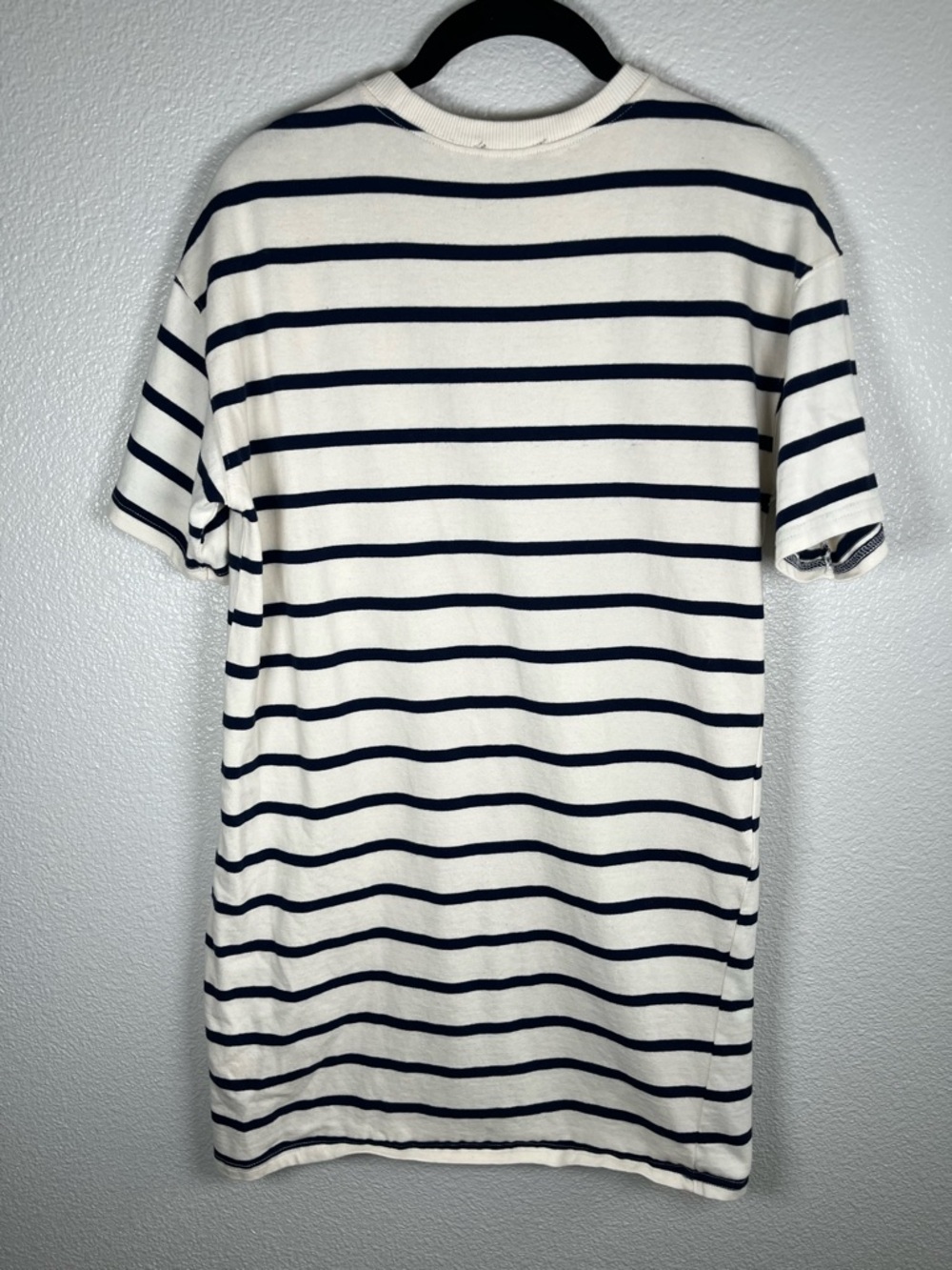 Zara Striped Cotton T-Shirt Dress with Navy Horizontal Stripes Women’s SM - Picture 7 of 8